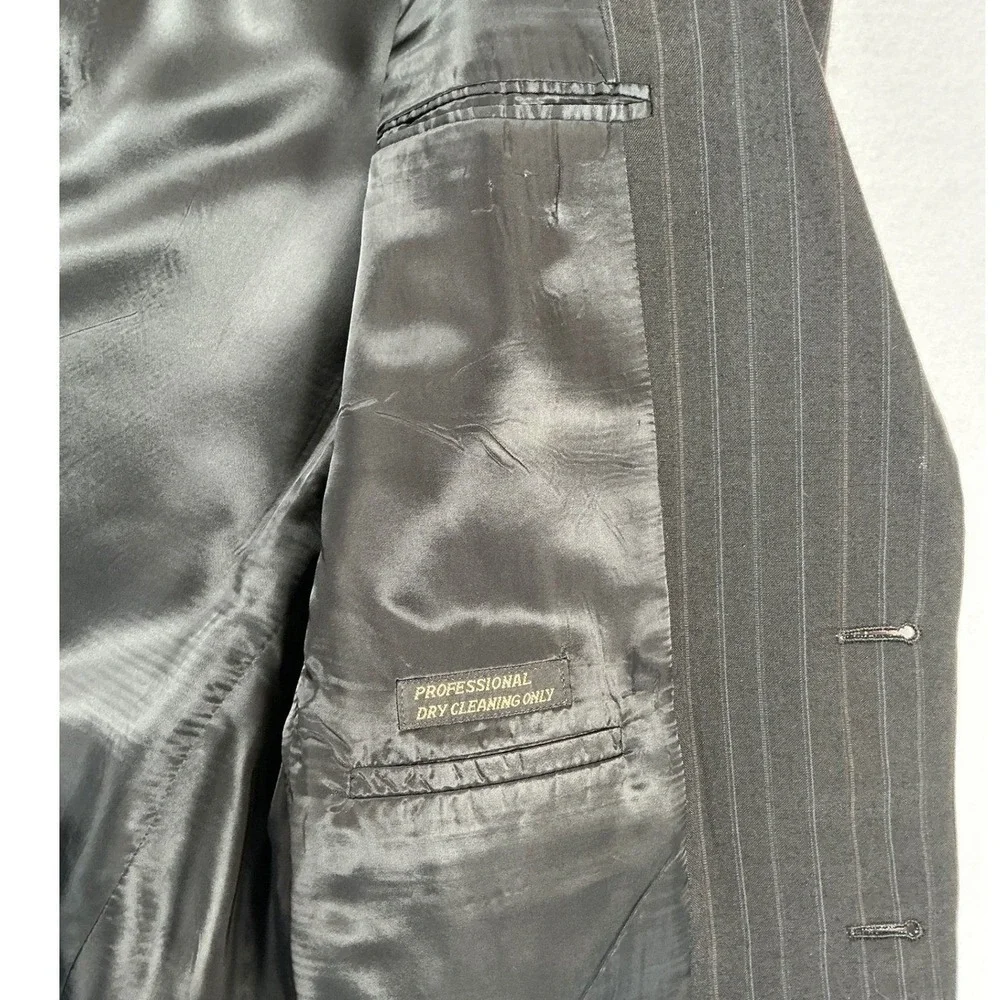 JD Christopher‎ London New York Mens Pinstripe Blazer Romani L41 Charcoal Grey